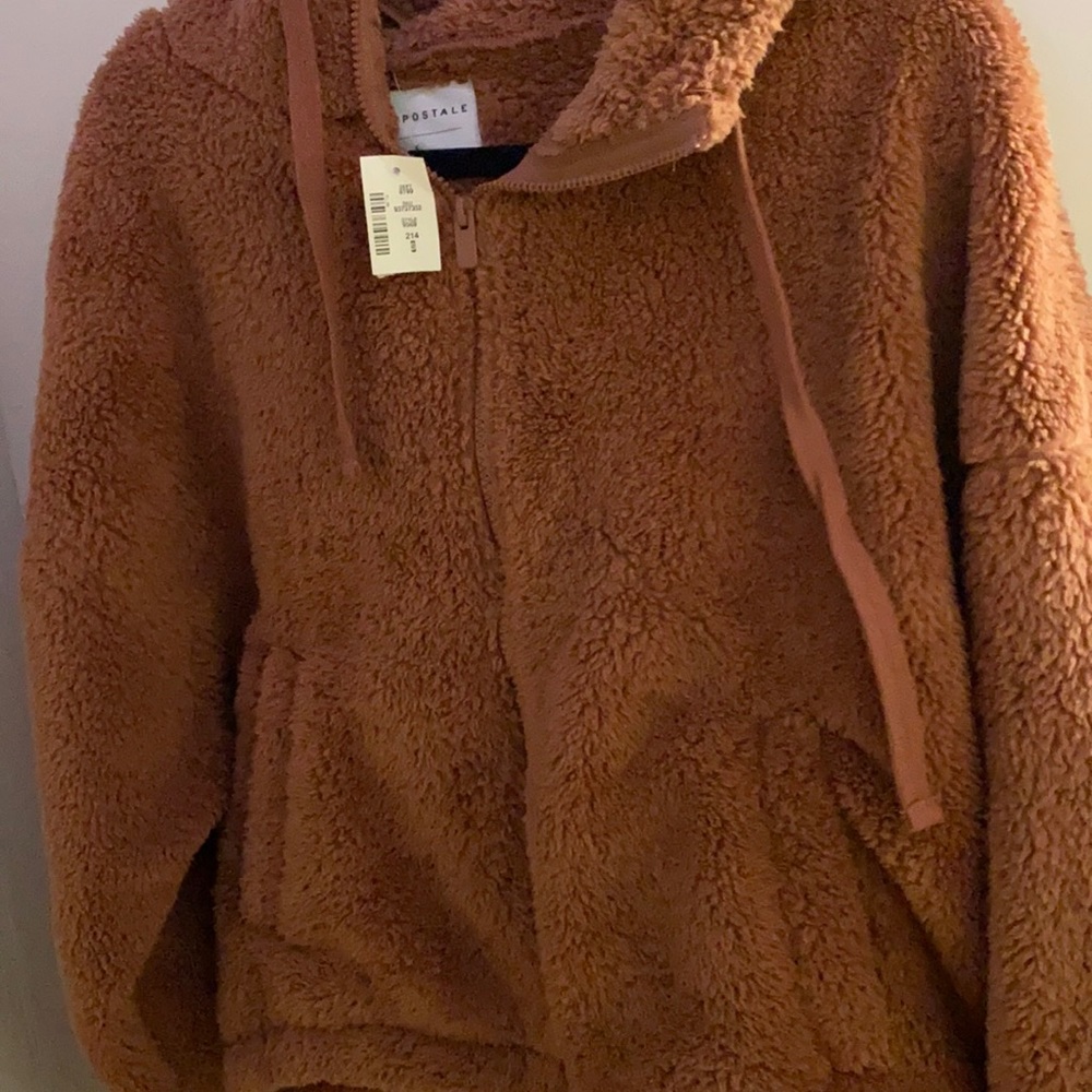 Aeropostale Sherpa fleece oversized full zip hoodie